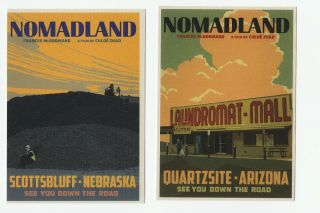 Nomadland Promo Postcards Road Map / Poster Fyc