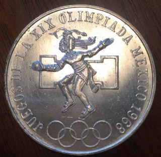 1968 - Mexican Silver 25 Peso Coin - 1968 Olympics - Uncirculated Tone