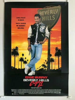 1987 Orig Movie Poster Beverly Hills Cop Ii 27 X 41 Vintage Eddie Murphy Folded
