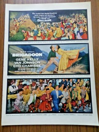 1954 Movie Ad Brigadoon Gene Kelly Van Johnson Cyd Charisse