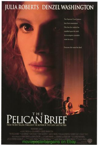 The Pelican Brief Movie Poster Ss 27x40 Fine C.  Julia Roberts Denzel Washington