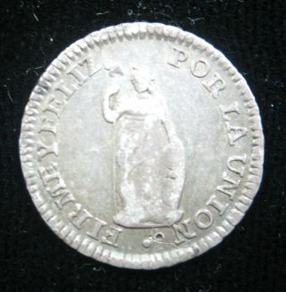 Peru 1/2 Real 1830 G Silver Peruana Sharp 770 Money Coin