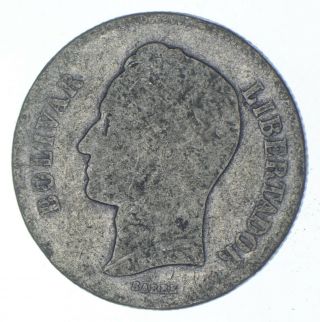 Silver - World Coin - 1911 Venezuela 2 Bolivares - World Silver Coin 884