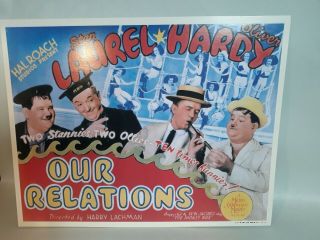 Stan Laurel And Oliver Hardy Our Relations Poster 11 Inch X 14 In