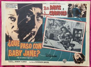 What Ever Happened To Baby Jane? Bette Davis Joan Crawford Mexican Lobby Card 62