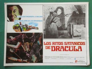 The Satanic Rites Of Dracula Horror Hammer Christopher Lee Mexican Lobby Card 1