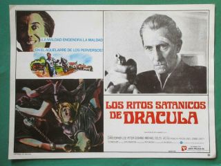 The Satanic Rites Of Dracula Horror Hammer Christopher Lee Mexican Lobby Card 5