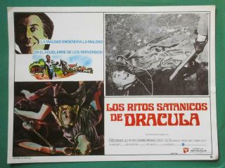The Satanic Rites Of Dracula Horror Hammer Christopher Lee Mexican Lobby Card 4