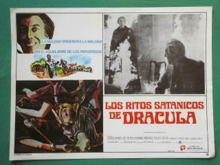 The Satanic Rites Of Dracula Horror Hammer Christopher Lee Mexican Lobby Card 2