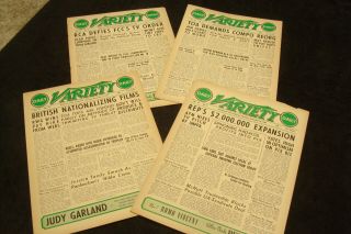 Daily Variety 4 Magazines 1950 Humphrey Bogart,  Jose Ferrer,  Afm Louis Armstrong