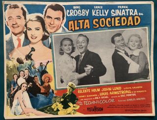 High Society Grace Kelly Frank Sinatra Bing Crosby Mexican Lobby Card 1956