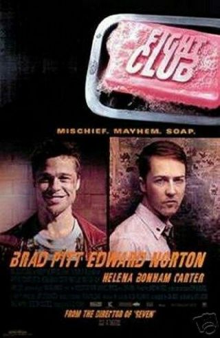 Fight Club (brad Pitt Edward Norton) Rules Movie Poster