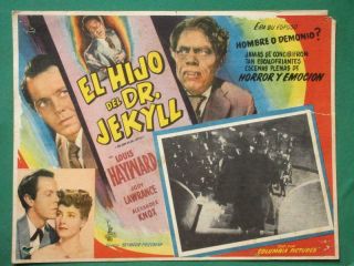The Son Of Dr.  Jekyll Horror Louis Hayward Monster Spanish Mexican Lobby Card