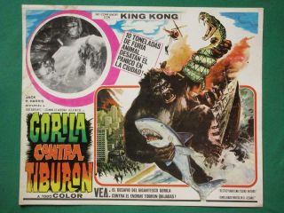 Ape Giant Gorilla No King Kong Monsters Shark Snake Art Mxn Lobby Card 1