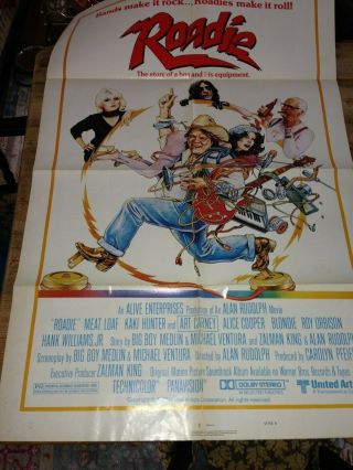 Roadie 1980 Orig.  27x41 Movie Poster Alice Cooper & Debbie Harry & Meat Loaf