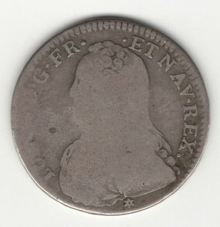 1731 C France Louis Xv Silver 1/2 Ecu