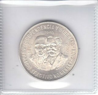 1960 Mexico - 10 Pesos - 150 Yrs War Of Independence - Unc Silver Crown - Beauty