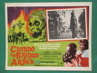 The Conqueror Worm Horror Vincent Price Witchfinder General Mexican Lobby Card 1