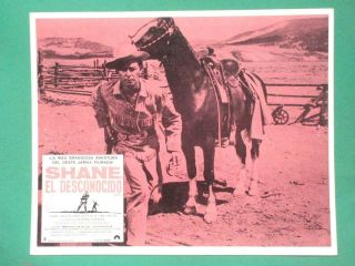 Alan Ladd Shane Jean Arthur Van Heflin Jack Palance Spanish Mexican Lobby Card 7