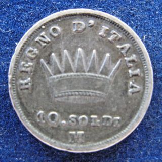 Italy - Italian States - Kingdom Of Napoleon - 1811 - 10 Soldi - C 6.  1 - Silver