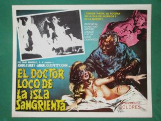 Mad Doctor Of Blood Island Horror Sexy Breasts Zombie Monster Mxn Lobby Card 2