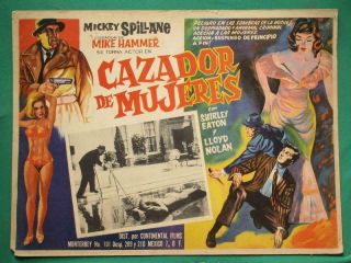Mickey Spillane The Girl Hunters Mike Hammer Sexy Babe Crime Mexico Lobby Card 2