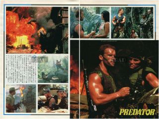 Arnold Schwarzenegger Predator 1987 Japan Picture Clippings 2 - Sheets (3pgs) Vh/u