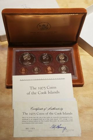 1975 Cook Islands - Official Proof Set (7) W/ Box And (dong Dollar)