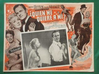 Betty Hutton Somebody Loves Me Showgirl Ralph Meeker Leggy Mexican Lobby Card 4