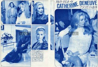 Catherine Deneuve In York 1969 Vintage Japan Picture Clippings 2 - Sheets Lj/z
