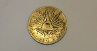 1863 Mexico Republica Mexicana 2 Reales Silver Coin