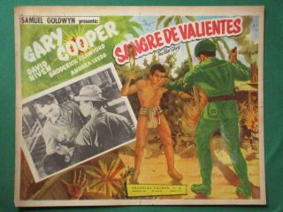 Gary Cooper The Real Glory David Niven Art Spanish Mexican Lobby Card 4