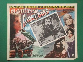 Klaus Kinski Aguirre The Wrath Of God Helena Rojo Spanish Mexican Lobby Card