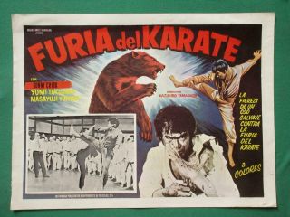 Karate Warriors Japanese Sonny Chiba Martial Arts Spanish Mexican Lobby Card 2