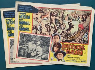 Rampage Robert Mitchum Elsa Martinelli (2) Mexican Lobby Cards 1963