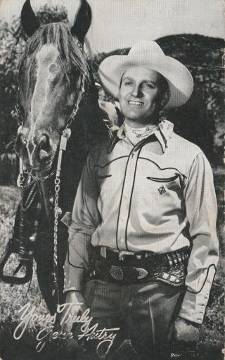 Arcade Card Gene Autry Western Movie Tv Star Cowboy Champion Horse
