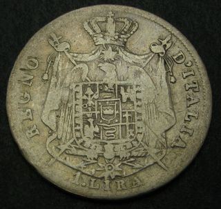 Kingdom Of Napoleon (italian State) 1 Lira 1812 M - Silver - Napoleon I.  - 855