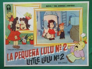 Little Lulu Cartoon La PequeÑa Lulu Art Spanish Mexican Lobby Card 2