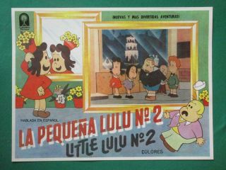 Little Lulu Cartoon La PequeÑa Lulu Art Spanish Mexican Lobby Card 5