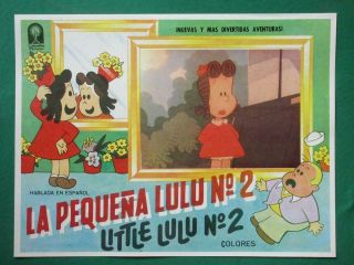 Little Lulu Cartoon La PequeÑa Lulu Art Spanish Mexican Lobby Card 4