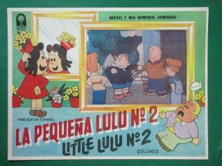 Little Lulu Cartoon La PequeÑa Lulu Art Spanish Mexican Lobby Card 7