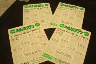 Daily Variety 4 Magazines 1952 1st Writers 