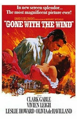 Gone With The Wind Movie Poster - Clark Gable Art Print