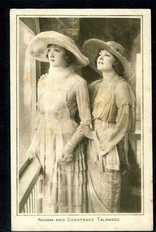 Norma & Constance Talmadge Pictures Portrait Gallery Uk Postcard 1920 