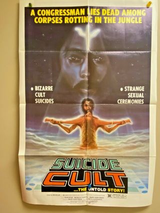 1980 Suicide Cult The Untold Story Movie Poster 27 X 41 Folded