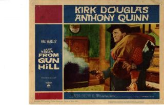 Last Train From Gun Hill 1959 Release Lobby Card Western Kirk Douglas,