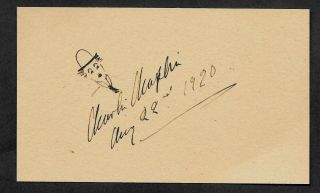 Charlie Chaplin Autograph Reprint On Period 1920s 3x5 Card