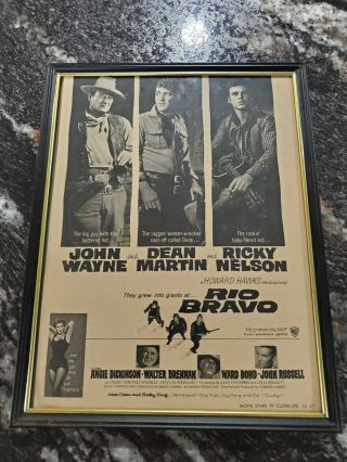 Framed John Wayne,  Dean Martin Rio Bravo Movie Ad