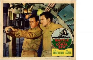Battle Of The Coral Sea 1959 Release Lobby Card War Cliff Robertson,
