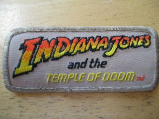 Indiana Jones & Temple Of Doom Vintage Patch - Star Wars Fan Club 1984